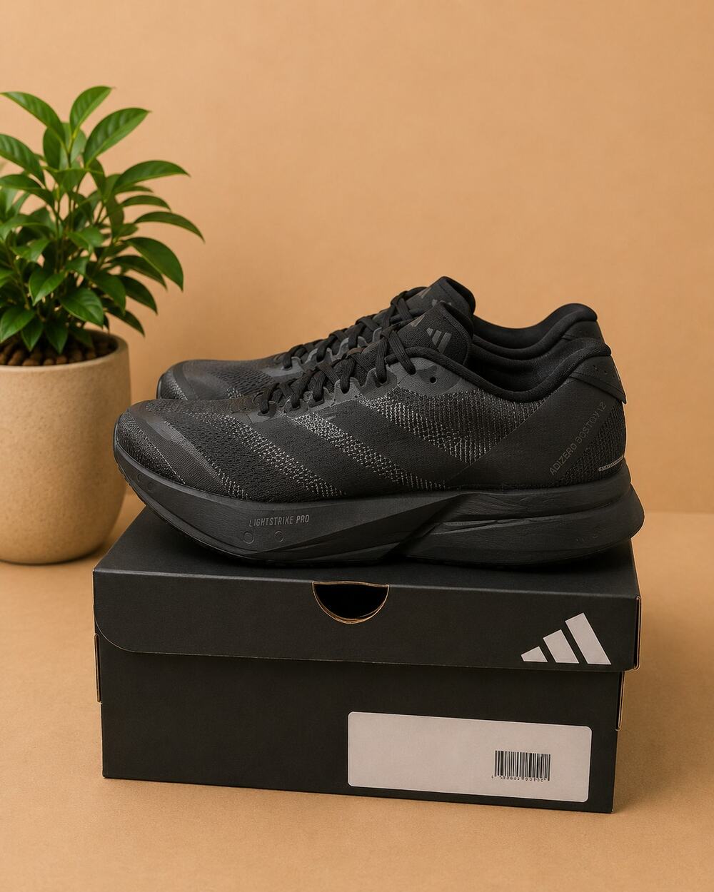 NWT adidas Men's Adizero Boston Core blackCarbon/Core Black , 8.5 US